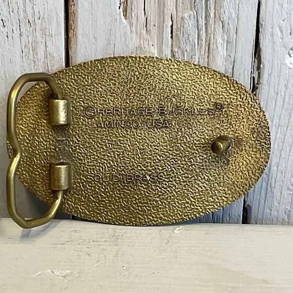 Vintage Heritage Buckles Bald Eagle Head Belt Buckle Brass Patriotic USA - Picture 6 of 8